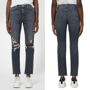 NWT Hudson Holly High-Rise Dark Gray Tinted Straight Jeans - Size: 25